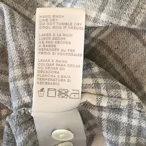 Standard James Perse pullover shirt plaid grey size 1 women's small - Picture 10 of 10
